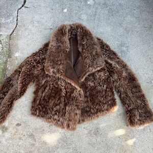$4000 Yves Salomon toscana shearling jacket fur coat made in france xs s 36 34